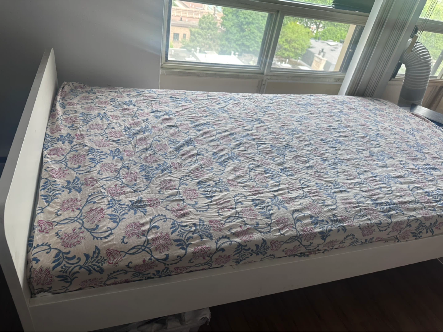White Modern Bed Frame and mattress