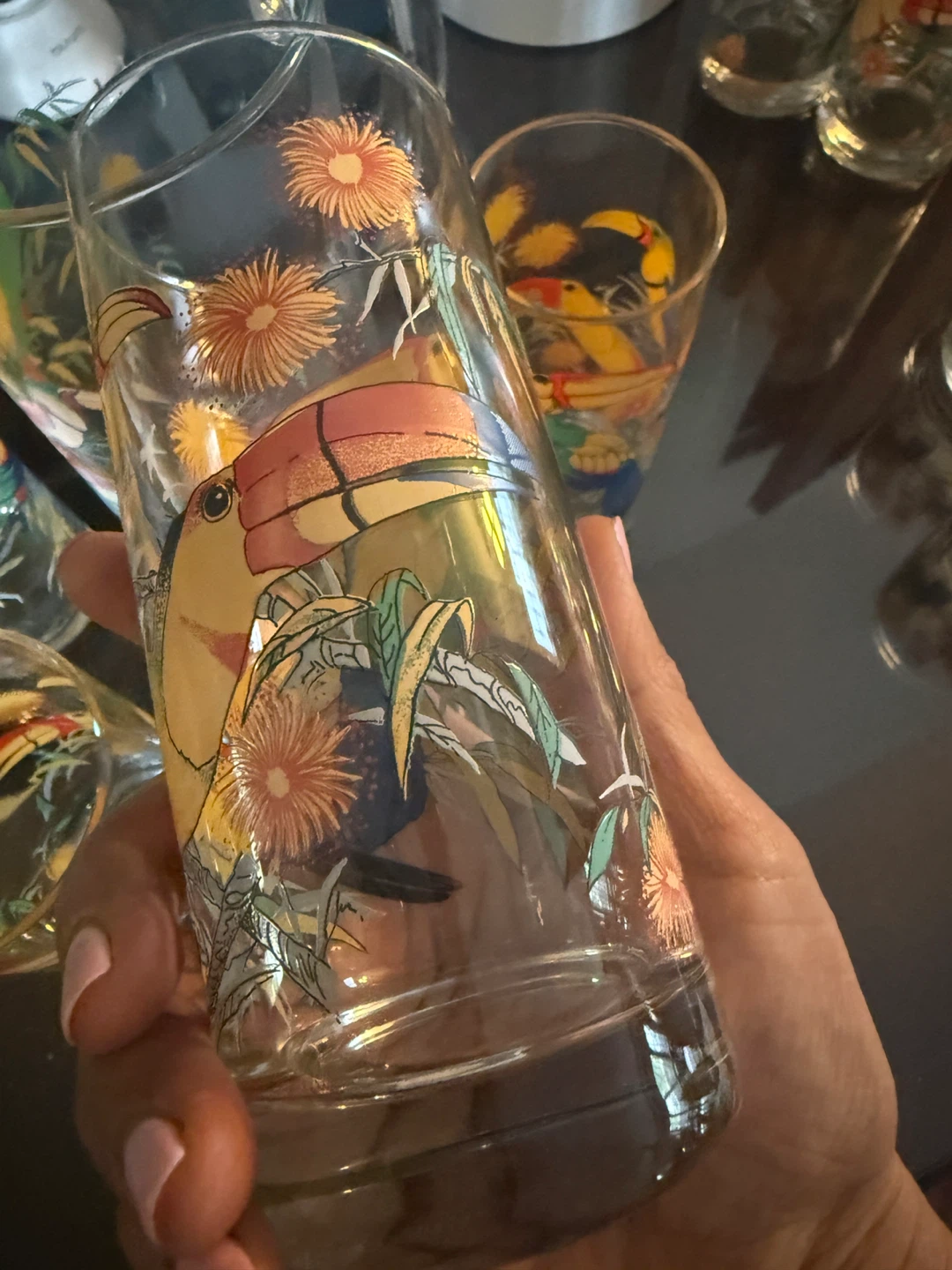 Vintage Tropical Toucan Pitcher and Glass Set - photo 3