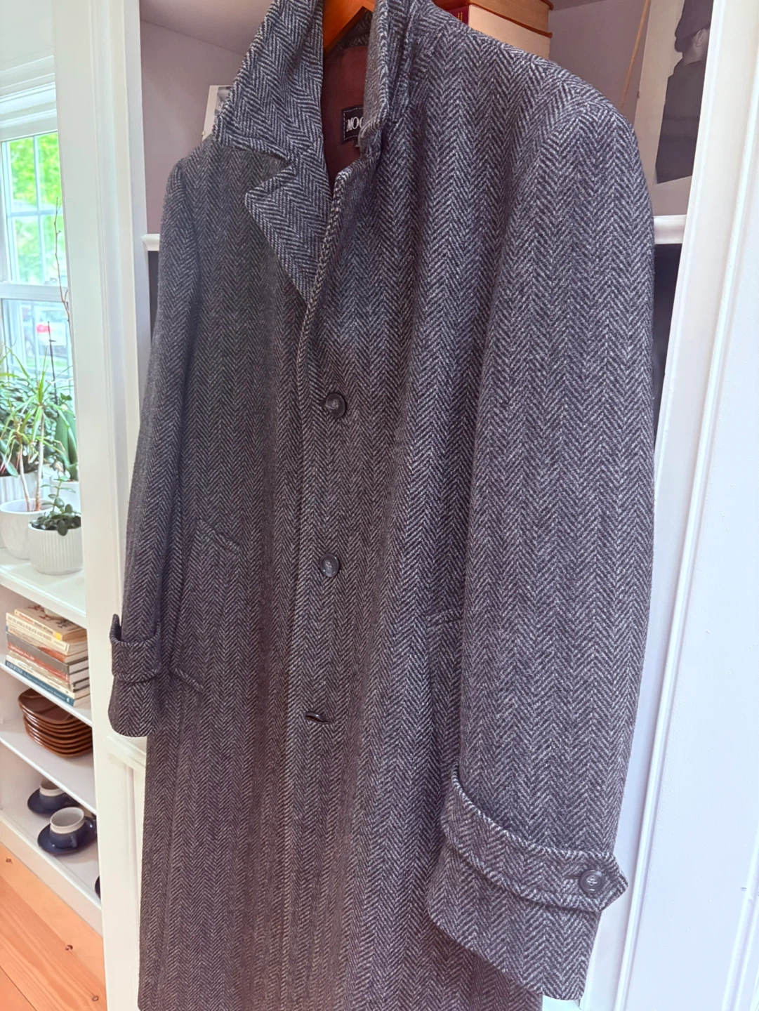 MOORES Herringbone Wool Blend Overcoat Size 40 REG - photo 4
