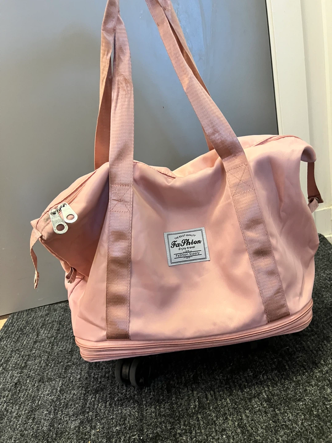 Pink Travel Duffle Bag with Wheels - photo 4