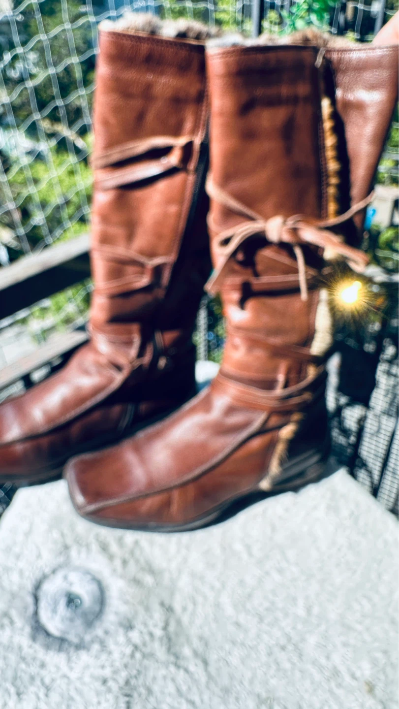 Nine West Brown Leather Boots Size 38