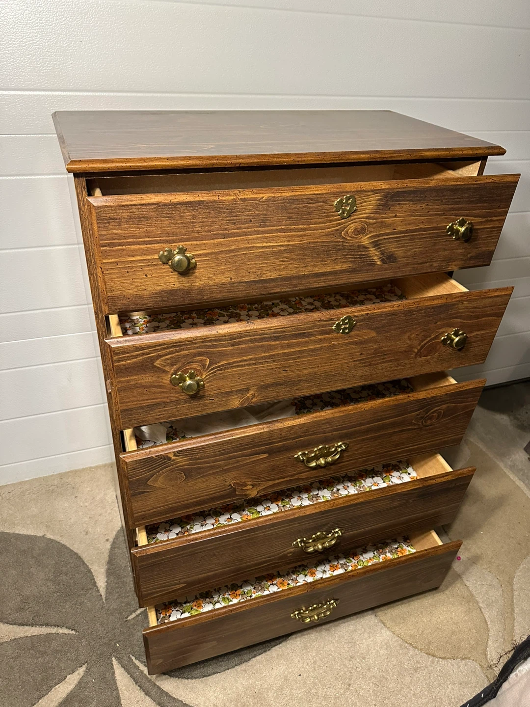 Solid Wood 5-Drawer Dresser – Dark Brown Finish | Tallboy - photo 4