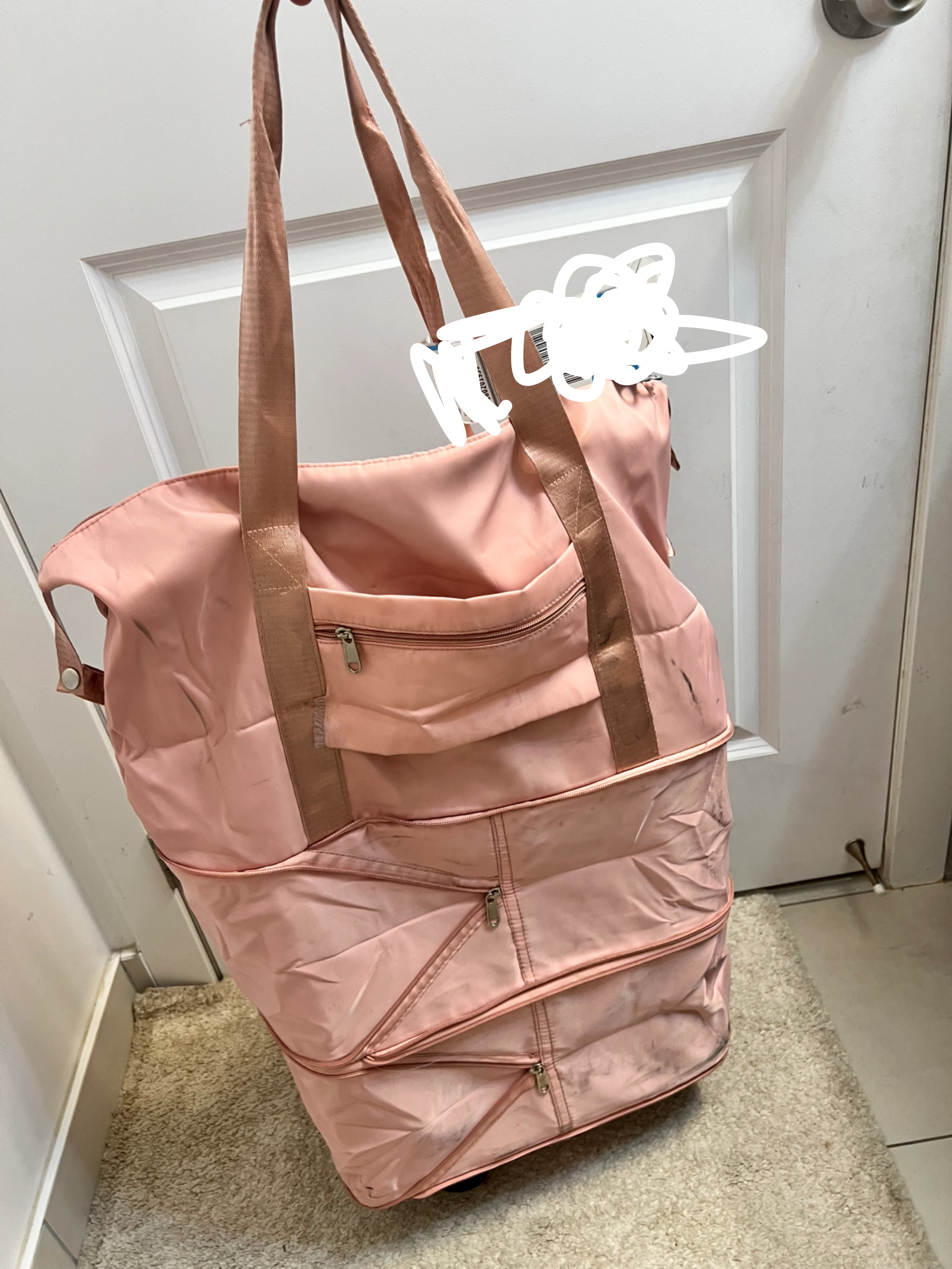 Pink Travel Duffle Bag with Wheels - photo 2