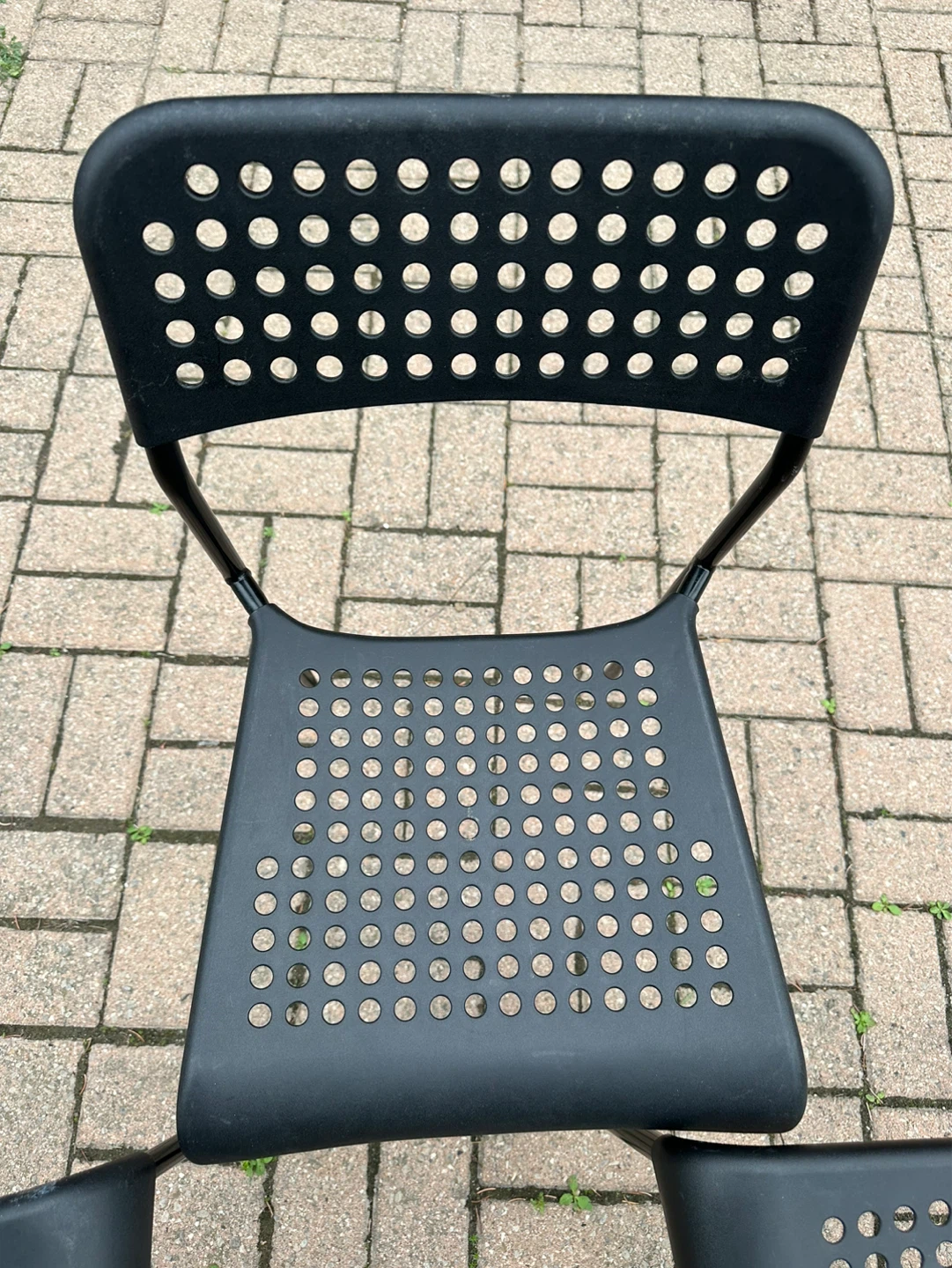 Set of 4 Black Metal Patio Chairs - photo 4
