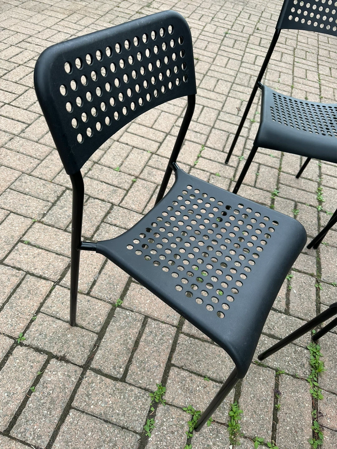 Set of 4 Black Metal Patio Chairs - photo 5