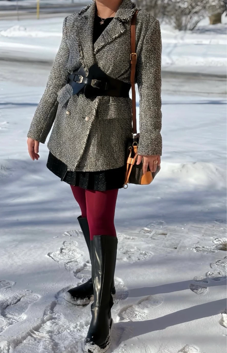 Tweed Blazer with Double-Breasted Style - photo 2