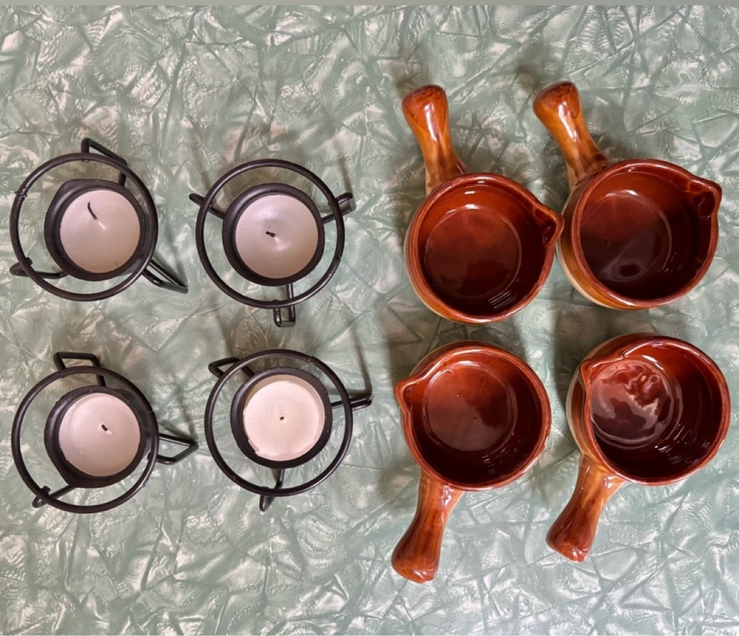 ⚽️Set of 4 Vintage Butter or Sauce Warmers - photo 2