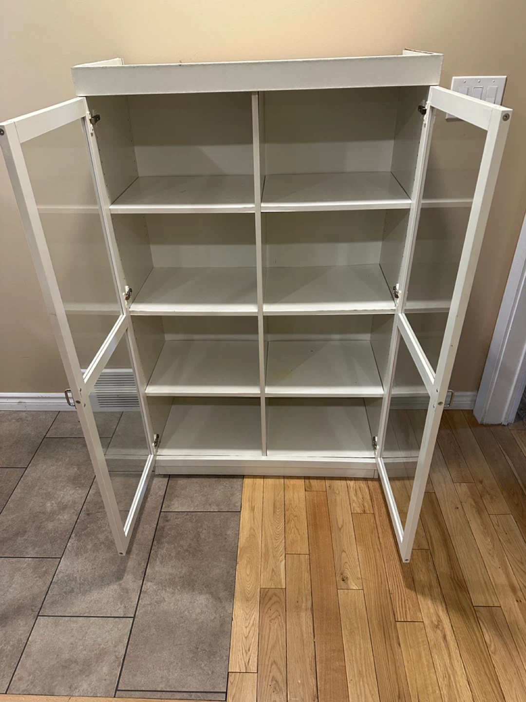 White Glass Door Display Cabinet / Bookcase (CAN DELIVER) - photo 3