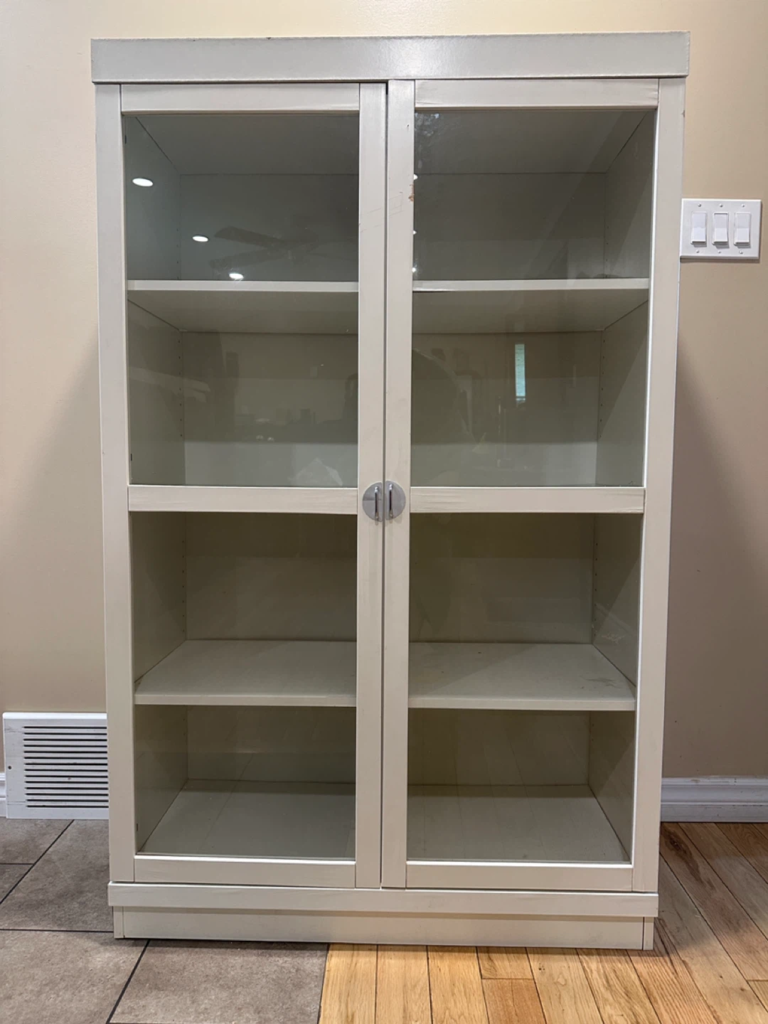 White Glass Door Display Cabinet / Bookcase (CAN DELIVER)