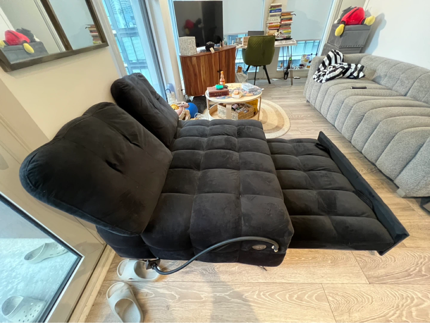 Black futon loveseat
