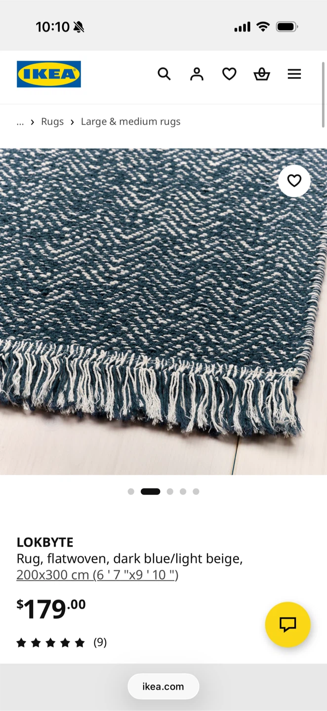IKEA LOKBYTE Flatwoven Rug - Dark Blue/Light Beige - 200x300cm - photo 2