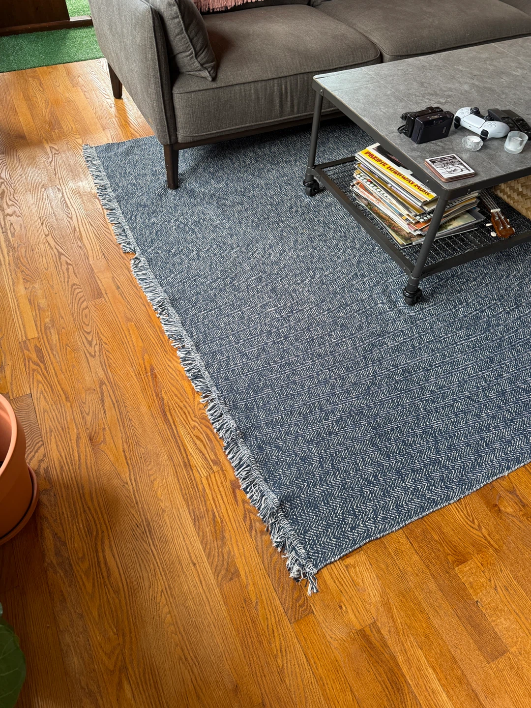 IKEA LOKBYTE Flatwoven Rug - Dark Blue/Light Beige - 200x300cm - photo 4