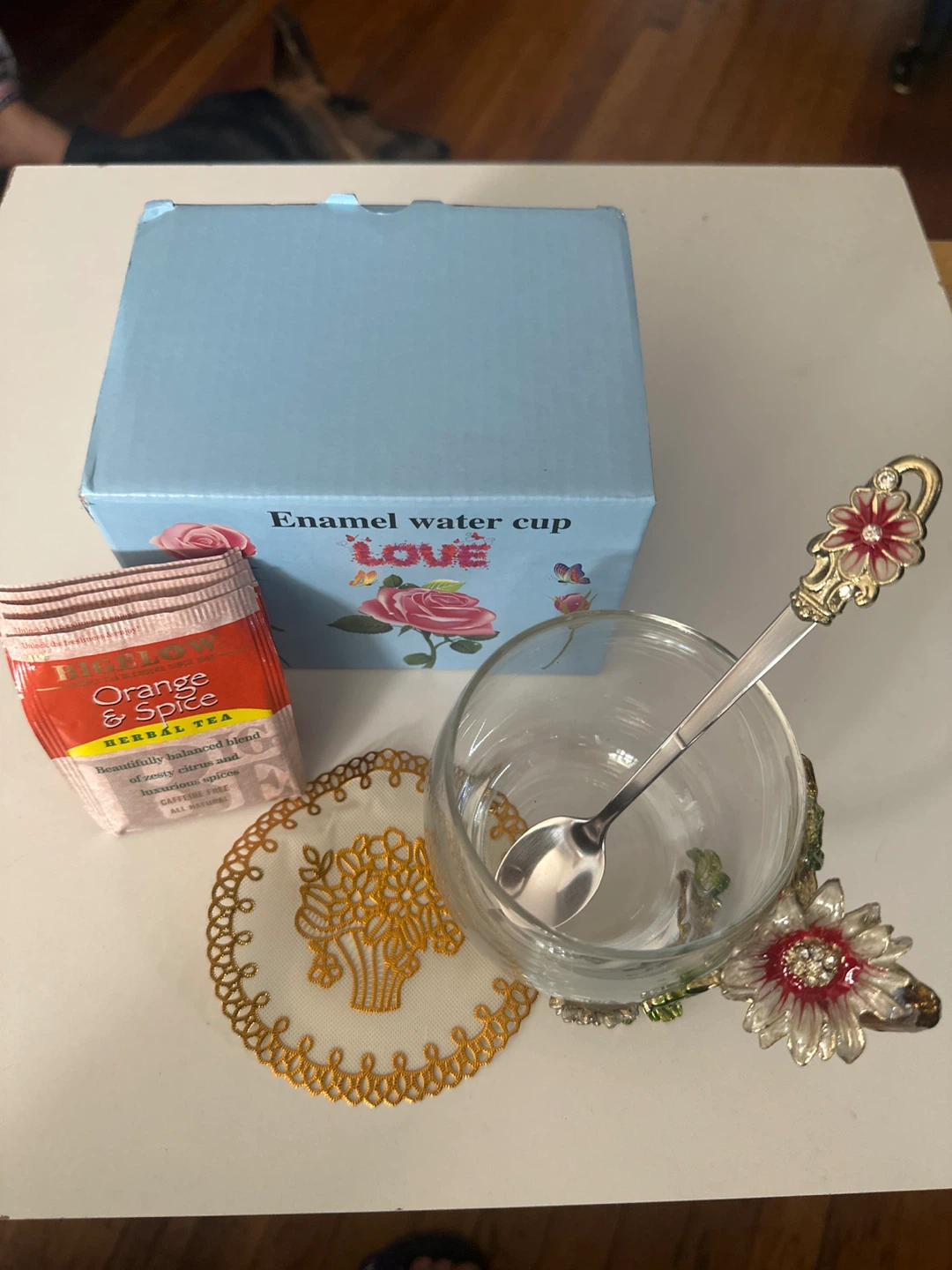 Enamel Water Cup Set with Bigelow Orange & Spice Tea - photo 2
