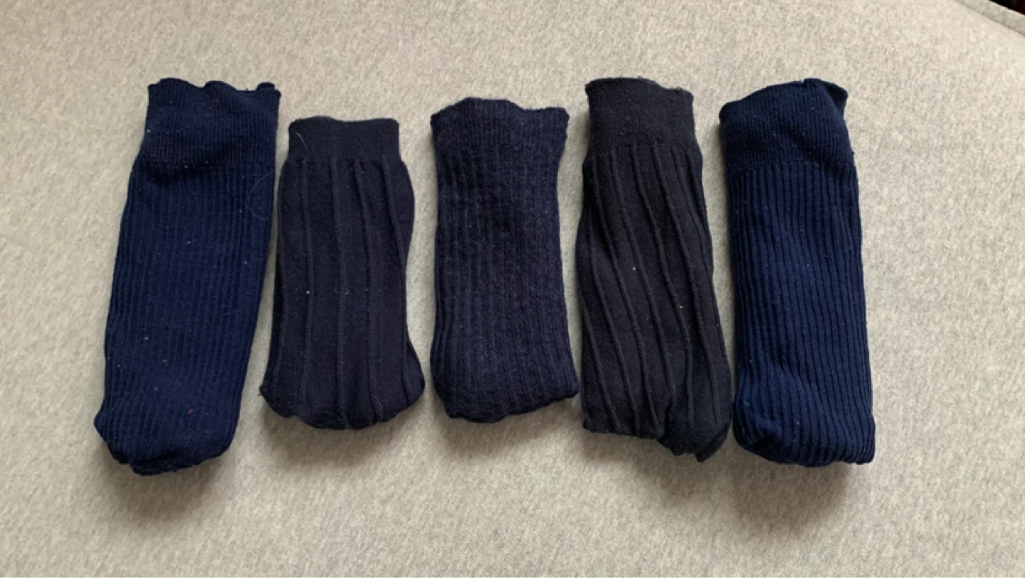 5 Pairs Navy Blue Ribbed Socks ⚽️