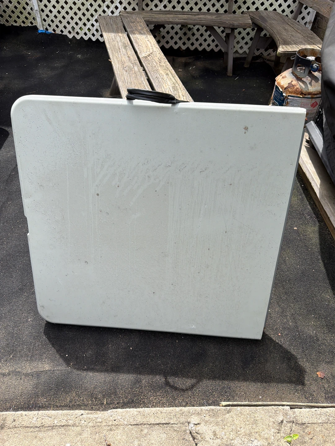White Folding Table with Handle