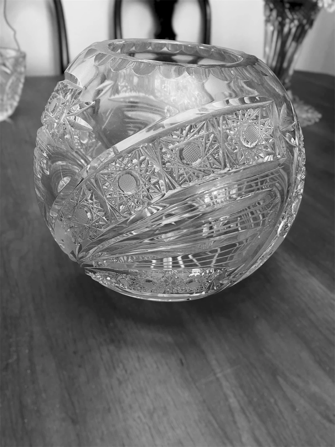Bohemian Lead Crystal Large Bowl Vase
