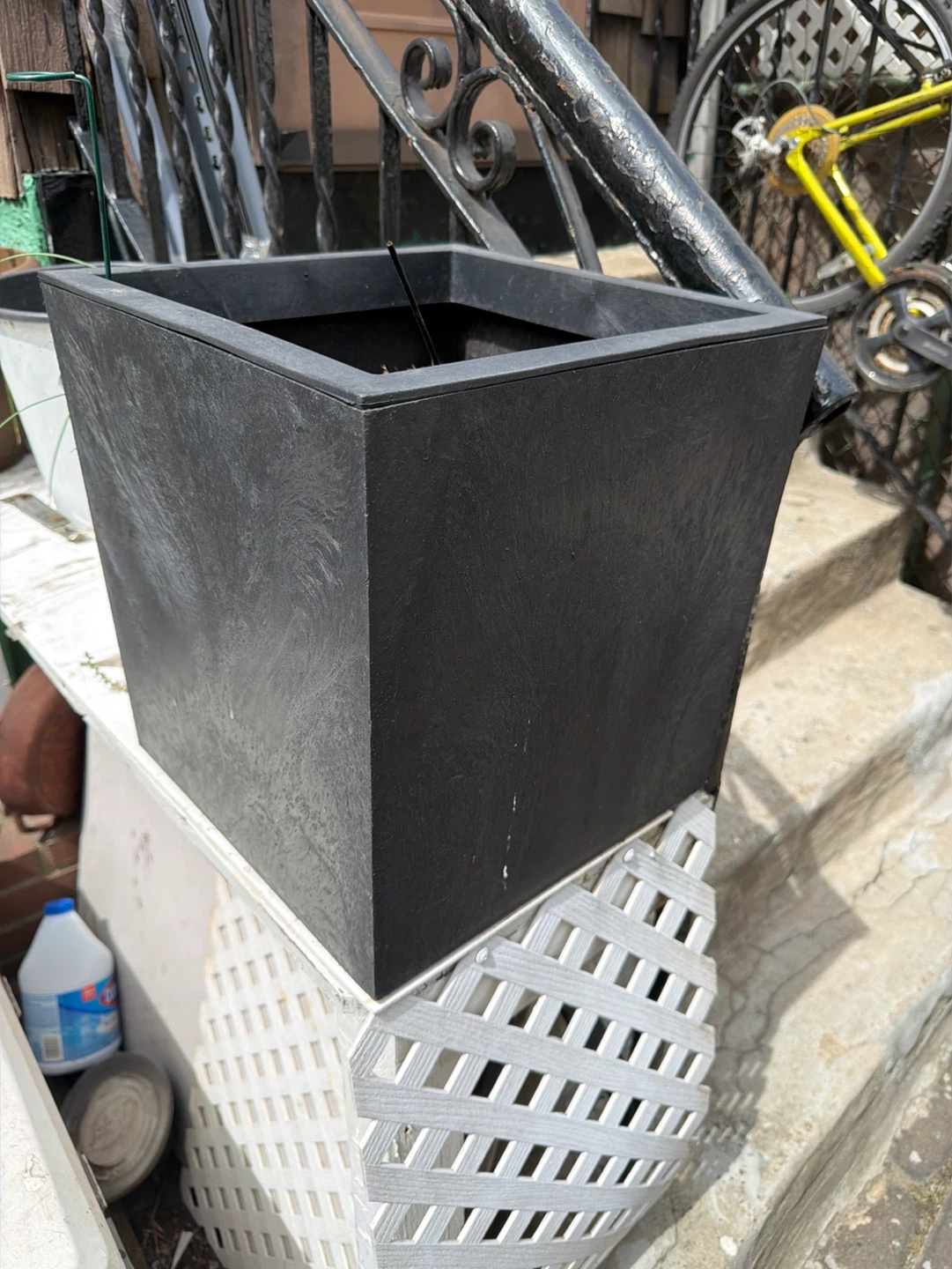 Black Square Planter Pot