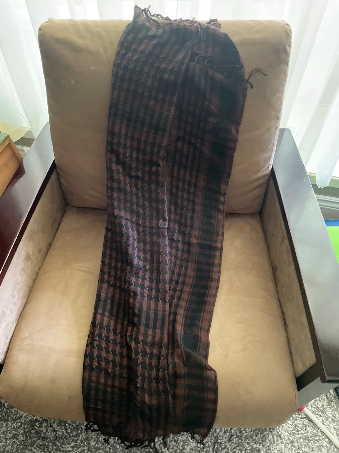 ⚽️Brown and Black Plaid Shemagh Scarf