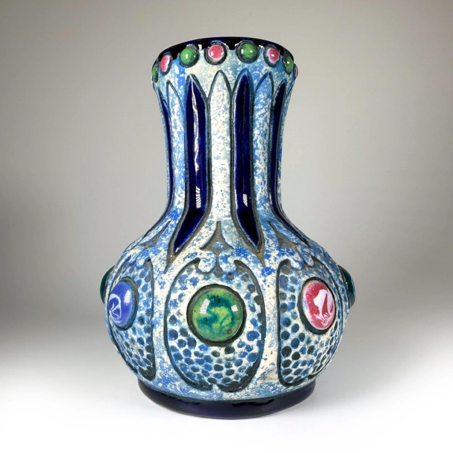 Vintage Czech Pottery Amphora Vase