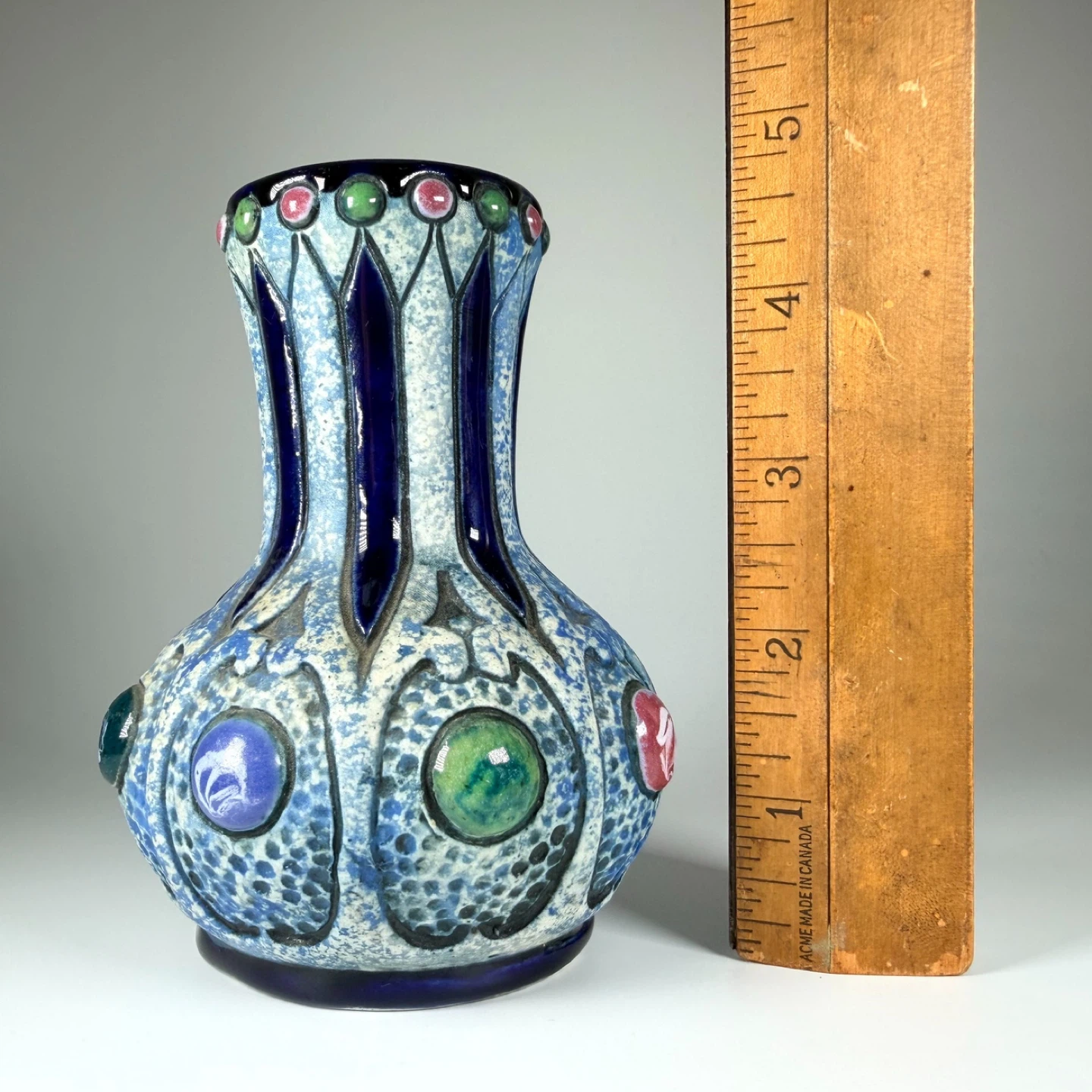 Vintage Czech Pottery Amphora Vase - photo 4