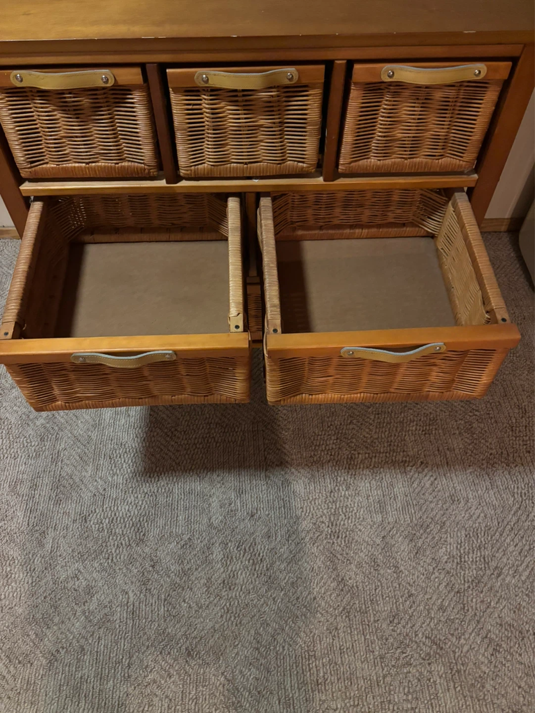 Wooden Chest of Drawers with Wicker Baskets - photo 4
