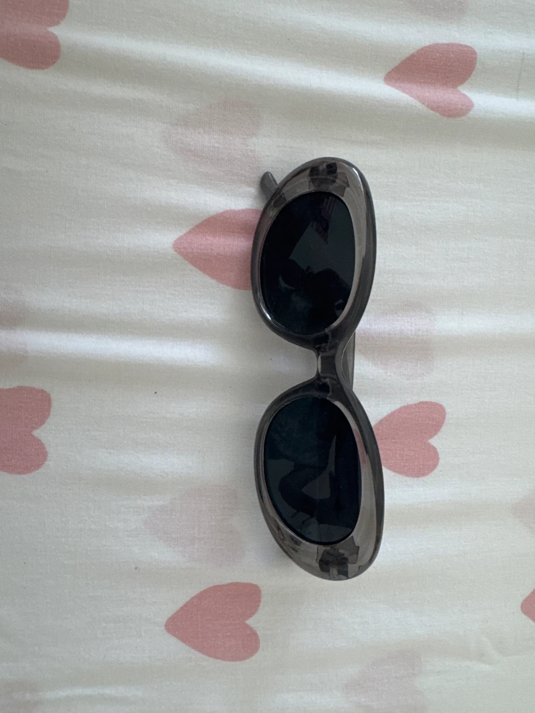 Grey Oval Sunglasses with Star Embellishments