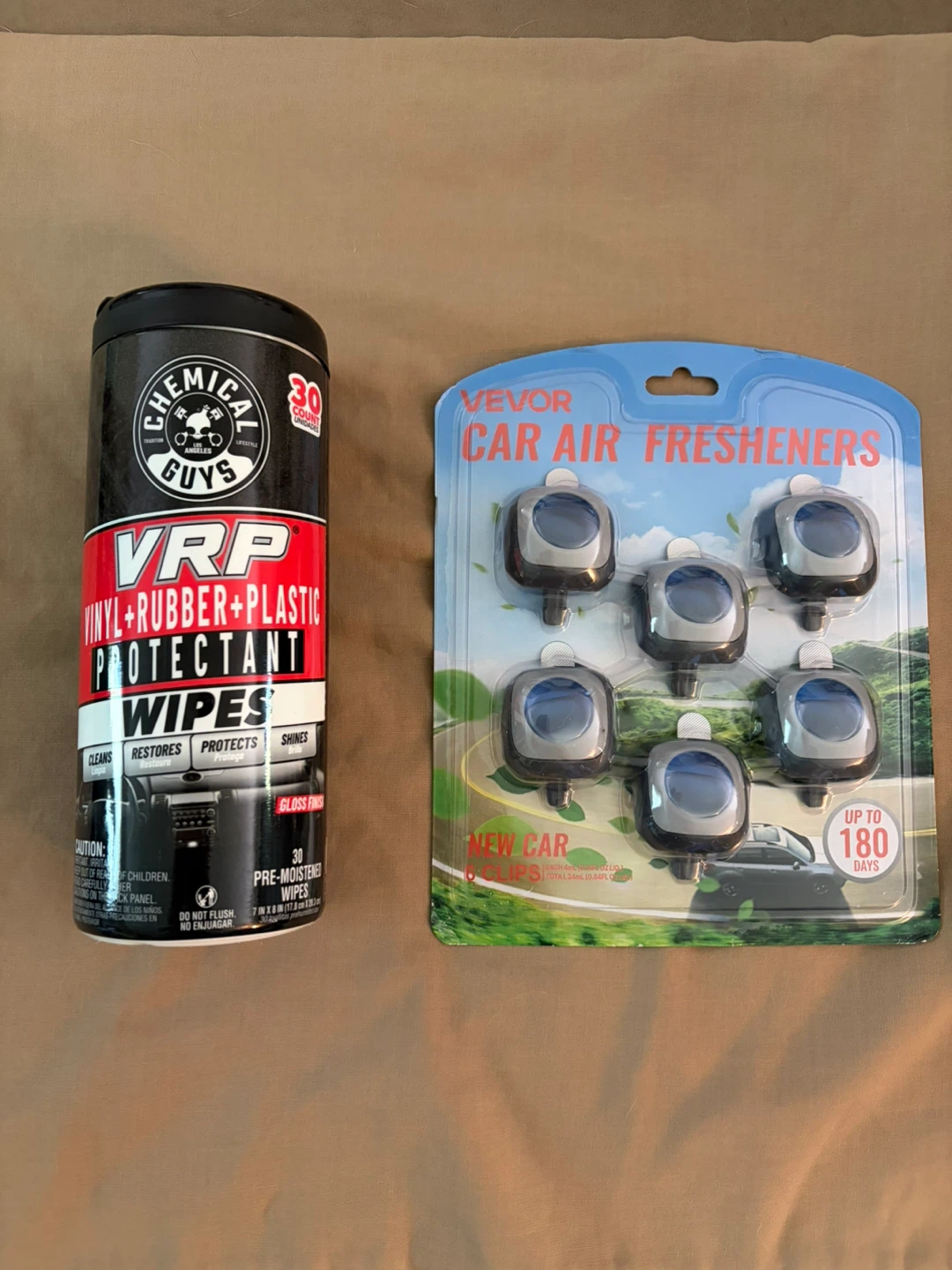 Chemical Guys VRP Wipes & Vevor Car Air Fresheners
