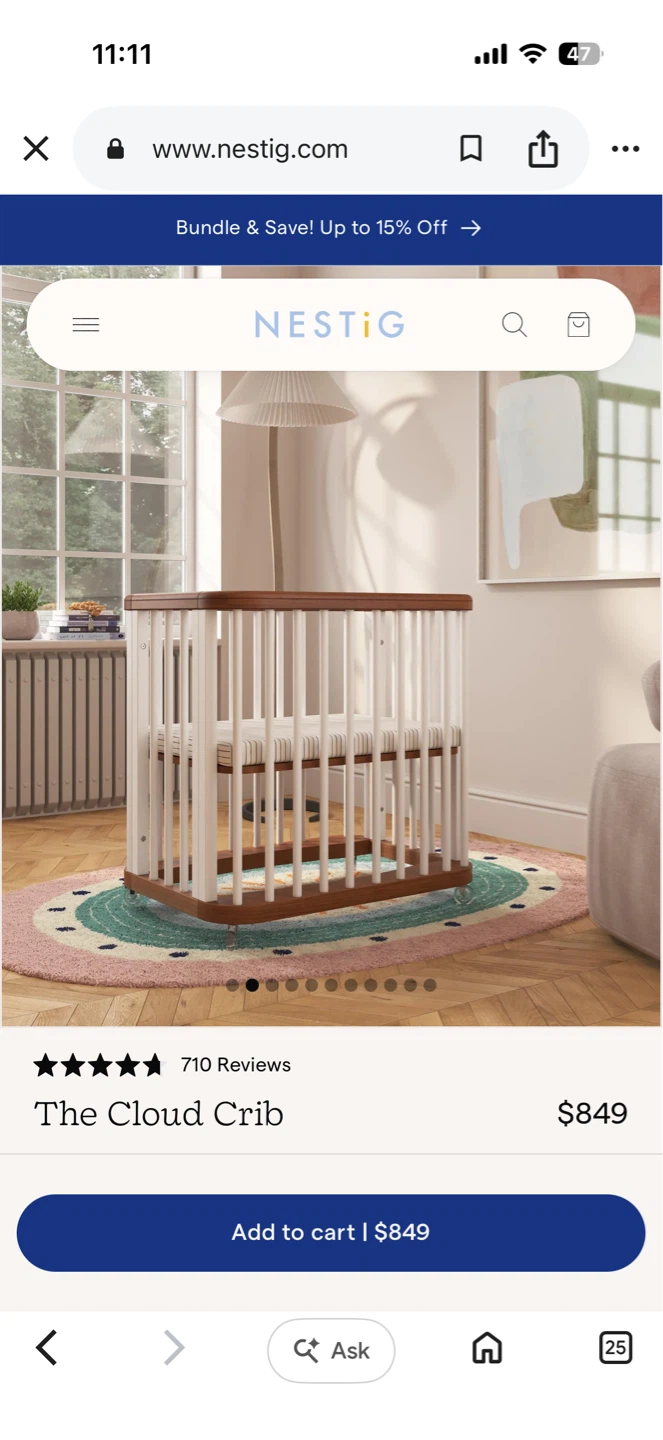 Nestig Cloud Crib - photo 3