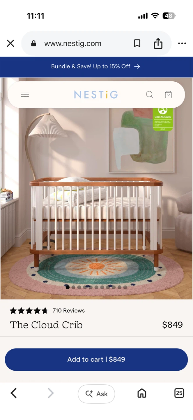 Nestig Cloud Crib - photo 2