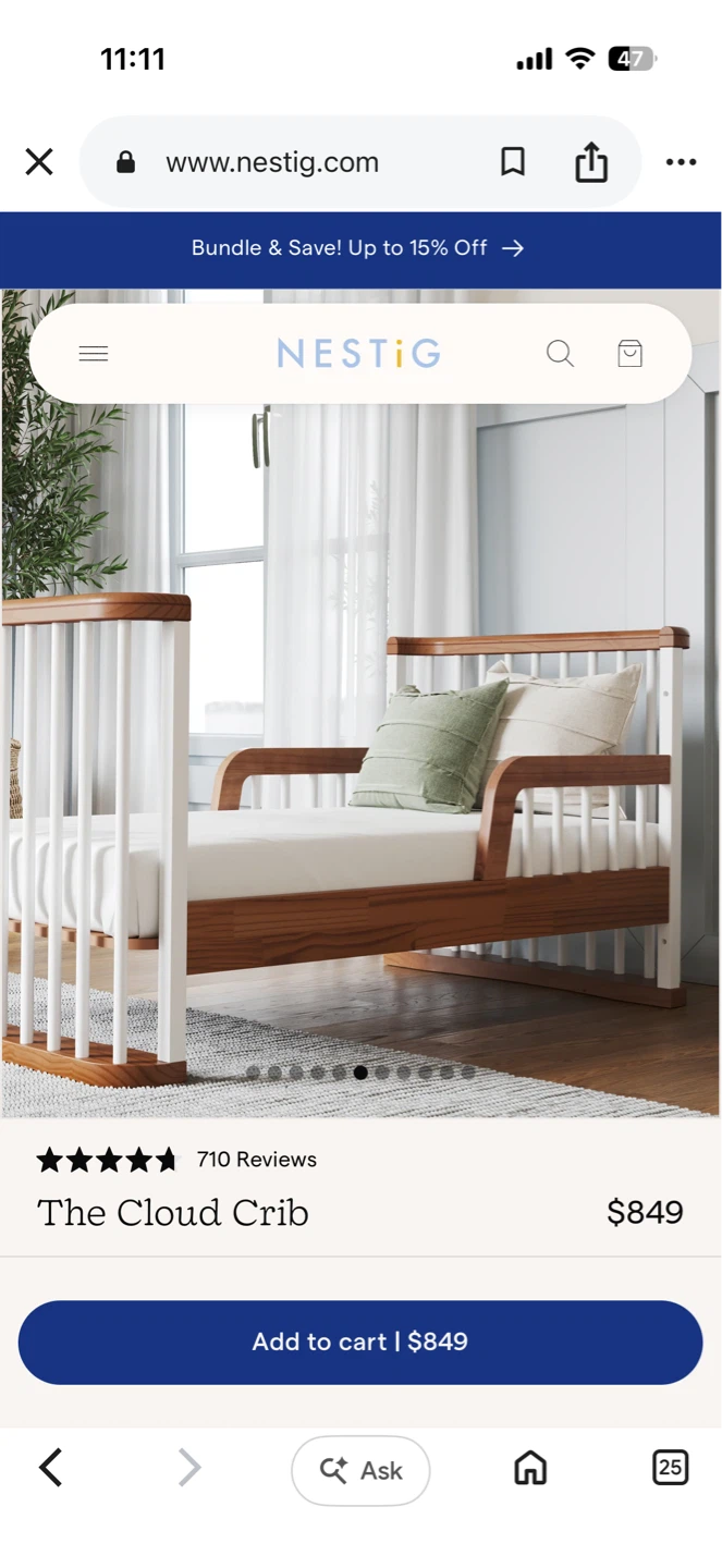 Nestig Cloud Crib - photo 4