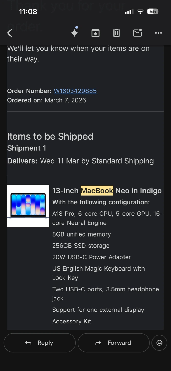 Brand new Apple MacBook Neo 256gb 13-inch Indigo - photo 4
