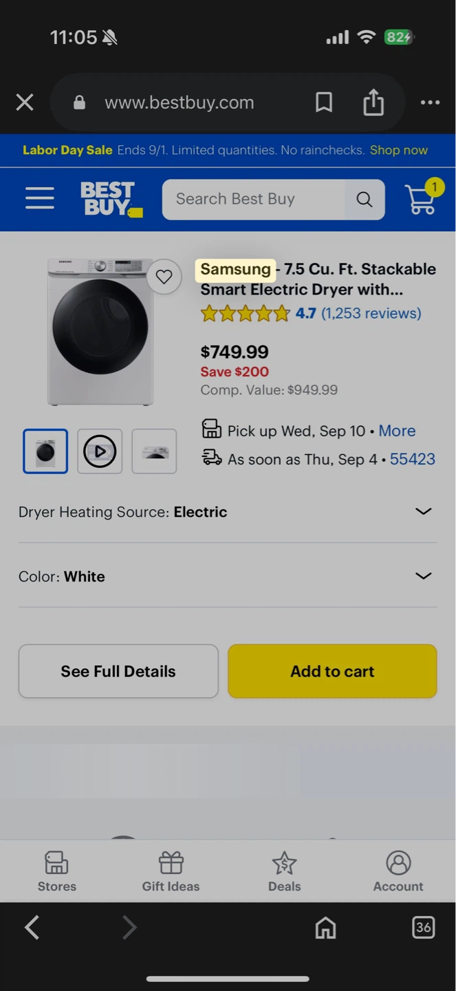 Samsung 7.5 Cu. Ft. Smart Electric Dryer - photo 3