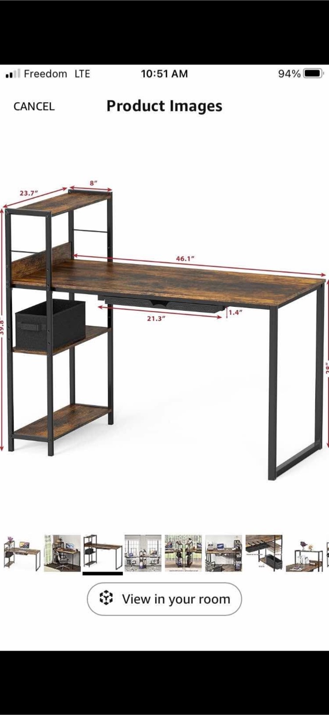 Computer Desk with Shelves