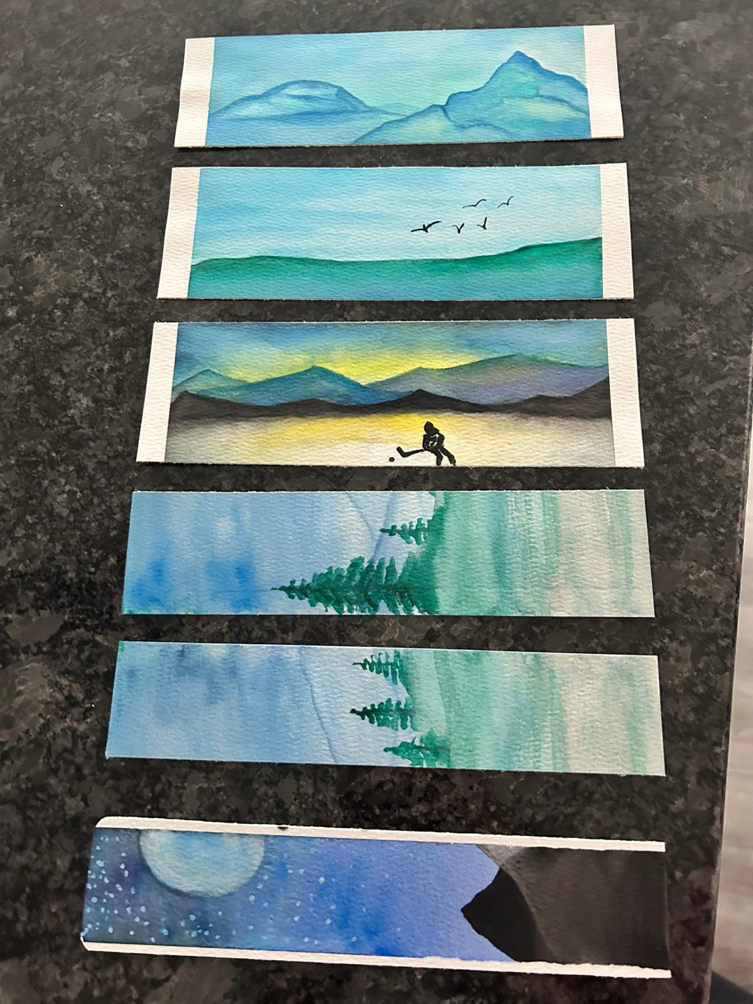 Hand-Painted Watercolour Bookmarks