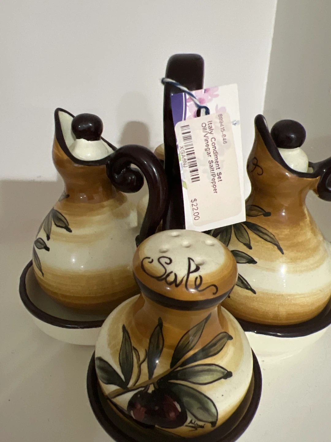 ⚽️Italy Oil Vinegar Salt Pepper Condiment Set⚽️