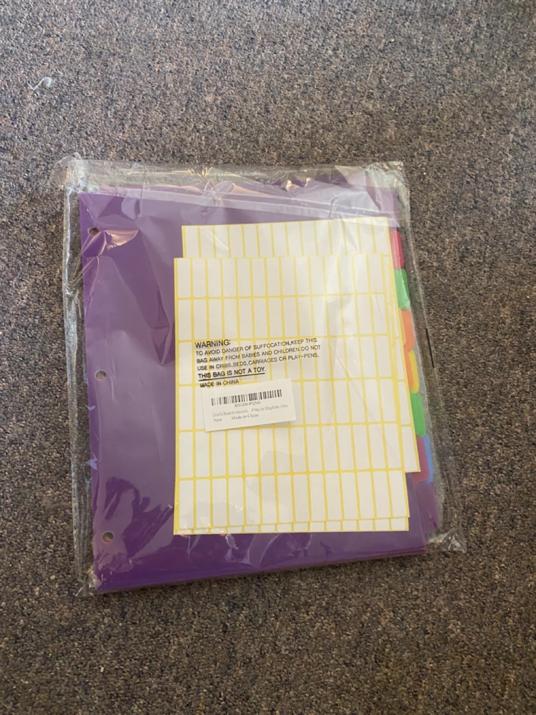 Black Binder and Purple Dividers with Labels - photo 2