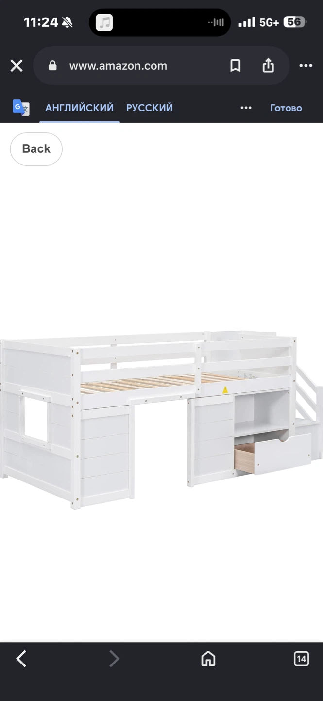 White Twin Loft Bed with Storage Stairs - photo 3