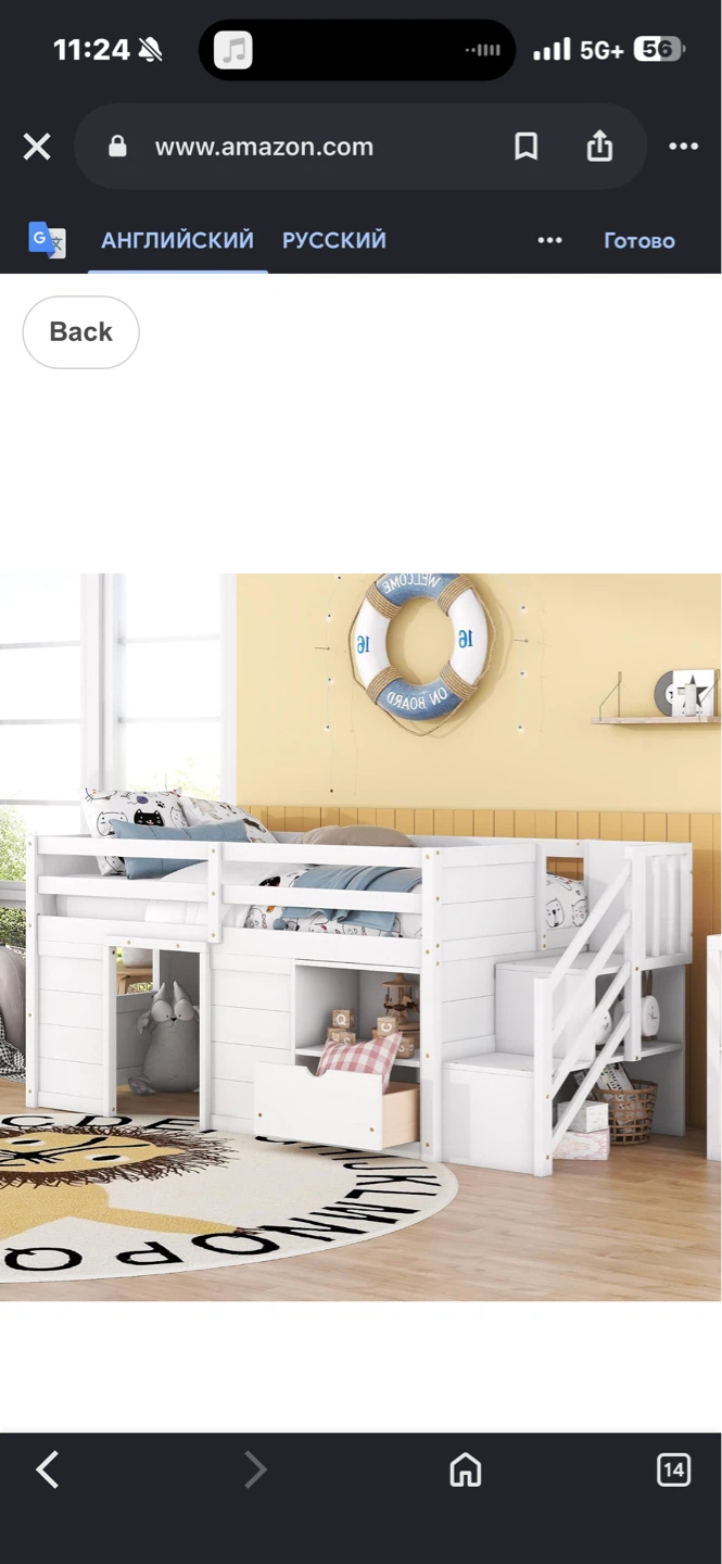 White Twin Loft Bed with Storage Stairs - photo 2