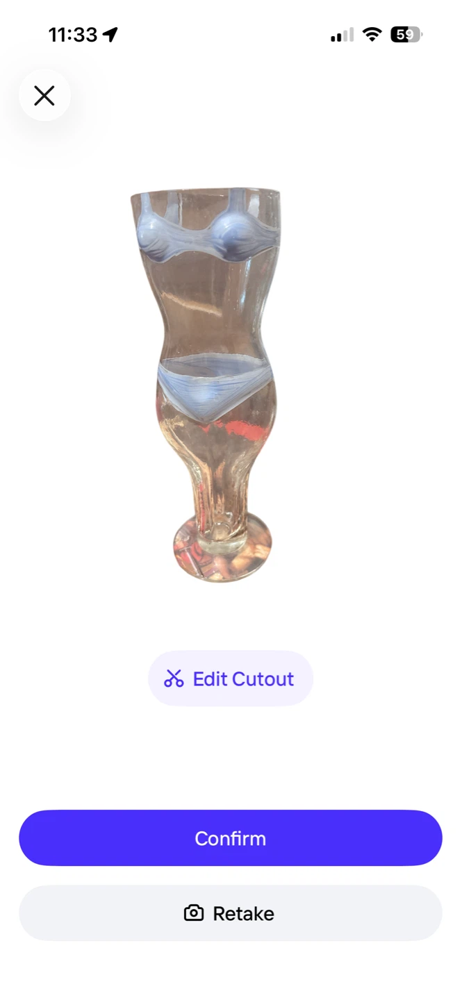 ⚽️Unique Glass Body Vase with Blue Accents