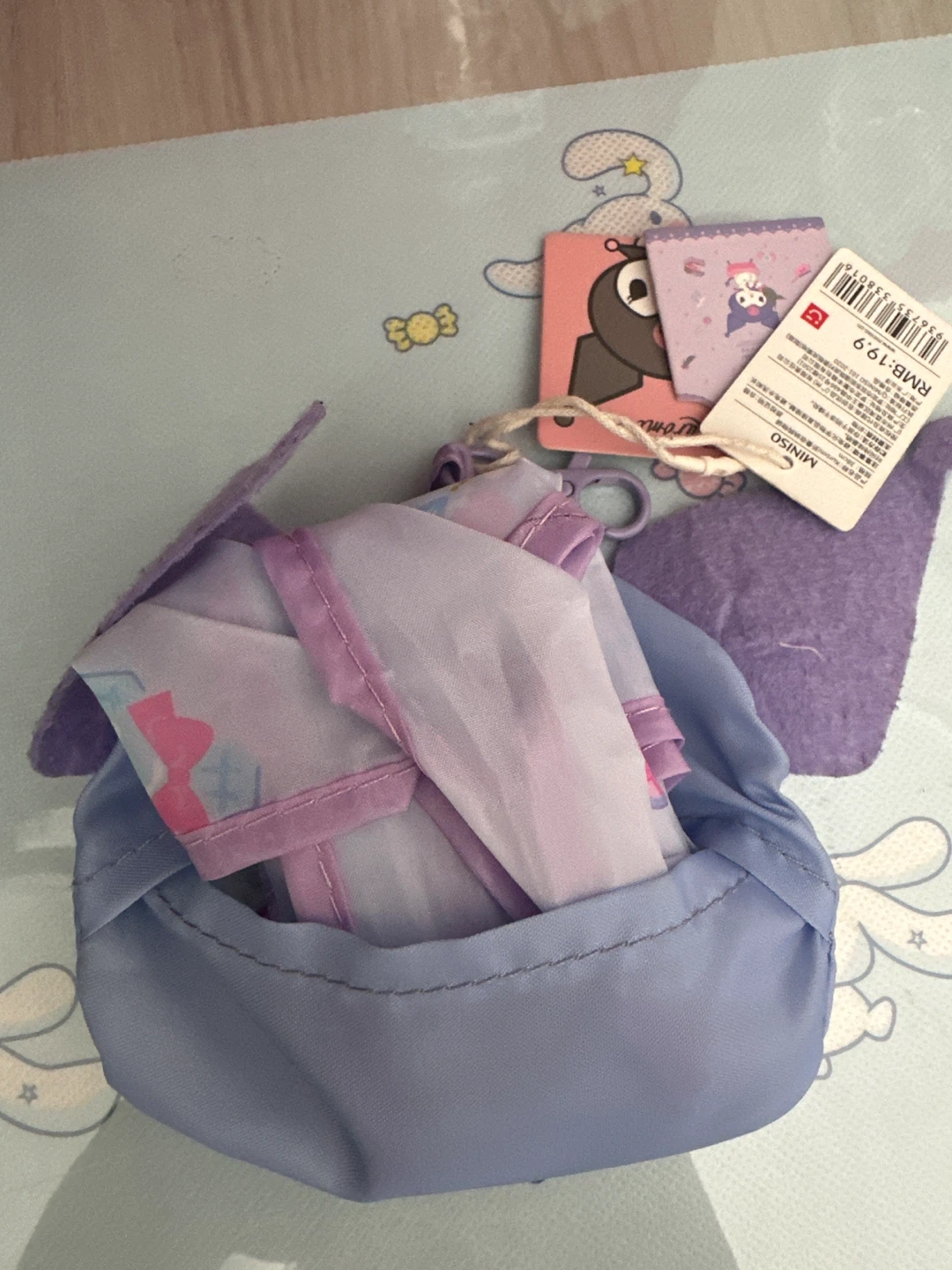 ⚽️ Sanrio Kuromi Reusable Shopping Bag Key Chain - photo 4