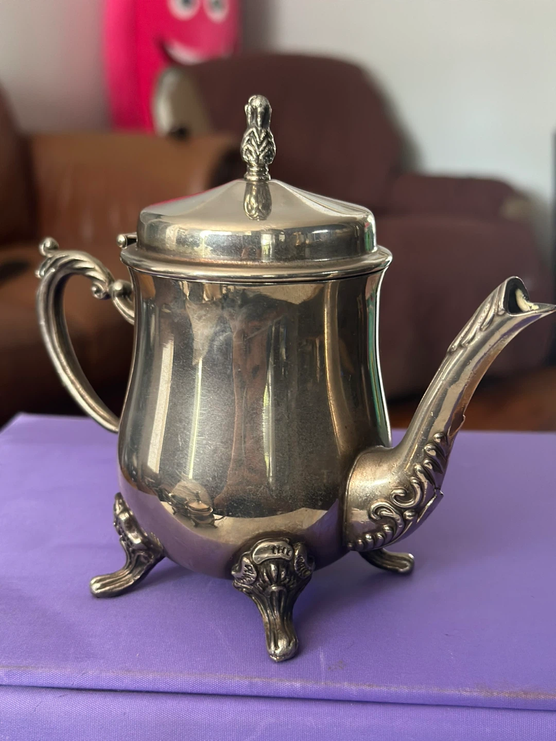 Silver Plated Teapot, Sugar Bowl, and Creamer Set - photo 3