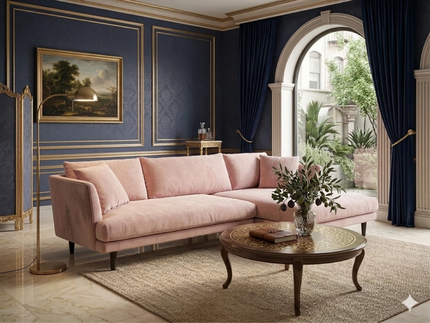 🛋️ STUNNING Joybird Lewis Sectional – Royale Blush Velvet ✨