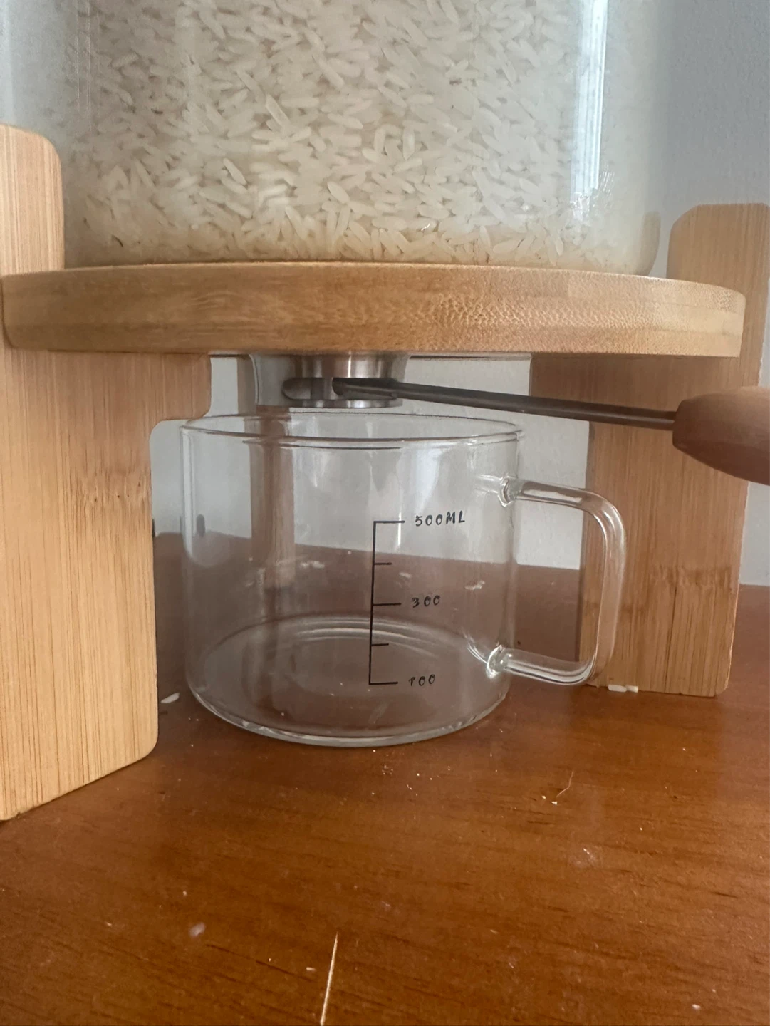 Glass Rice Dispenser with Measuring Cup - photo 2