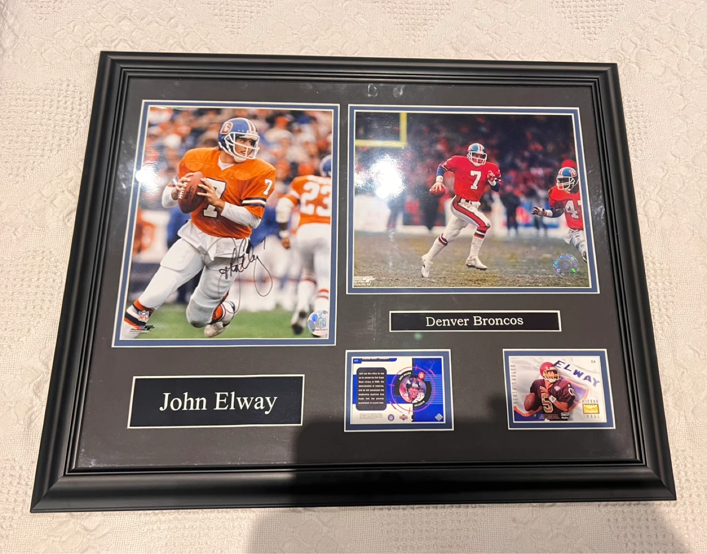 Framed John Elway Denver Broncos Autographed Photo Memorabilia