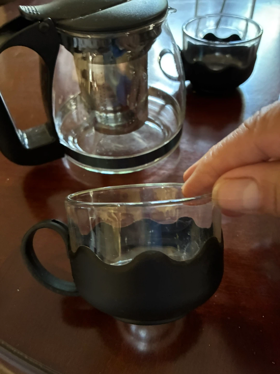 $6 new tea pot cups 5-piece borosilicate glass tea infuser set - photo 2
