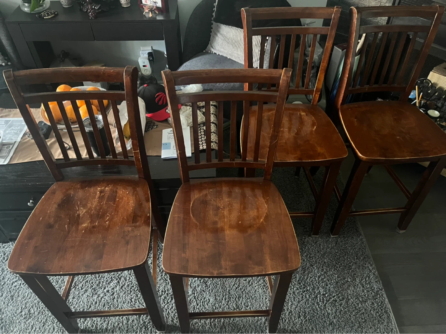 Oak dining Chairs Set x4 Counter Height - photo 3