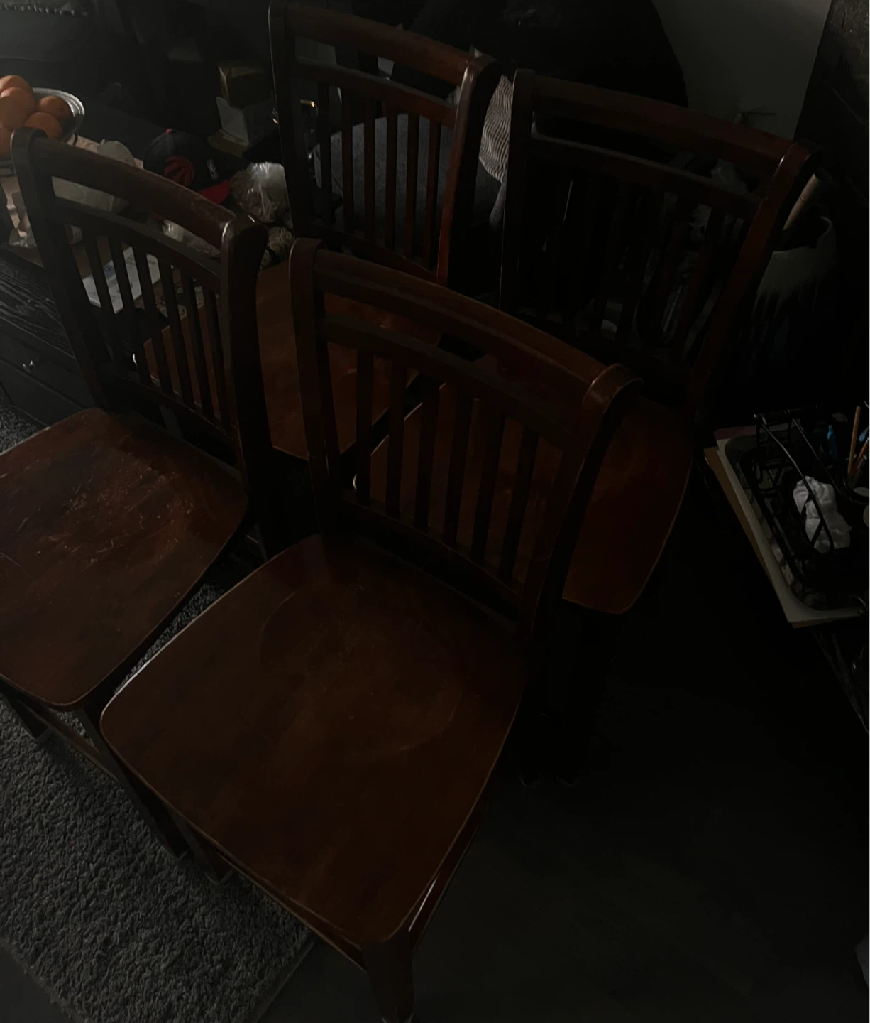 Oak dining Chairs Set x4 Counter Height