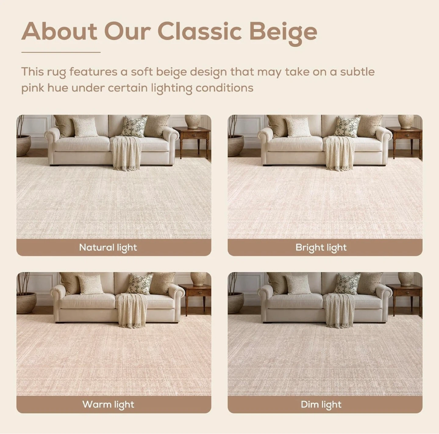 Classic Beige Area Rug 10x12 - photo 3