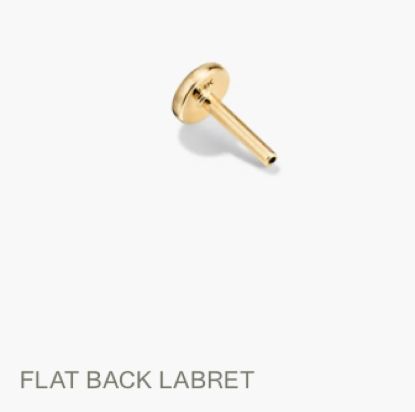 14K Gold Flat Back Labret Piercing Jewelry⚽️