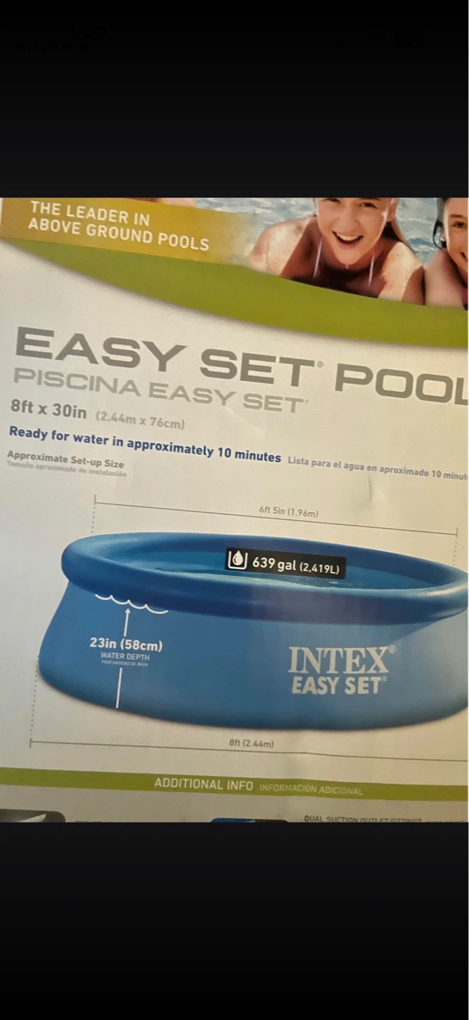 Intex Easy Set 8ft x 30in Inflatable Pool